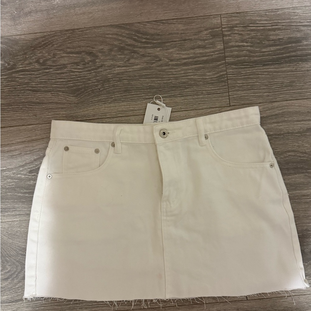 Beginning Boutique Cream Mini Skirt